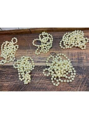 Vtg Flapper Faux Pearls Necklaces Estate Costume Jewelry Lot of 5 Various Sizes